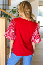 Load image into Gallery viewer, Come To Me Red Sequin Puff Short Sleeve Top
