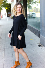 Load image into Gallery viewer, Classic Elegance Black Long Sleeve Shift Knit Dress
