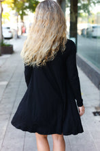 Load image into Gallery viewer, Classic Elegance Black Long Sleeve Shift Knit Dress
