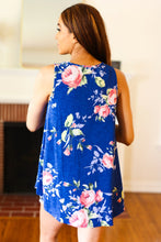 Load image into Gallery viewer, Sunny Days Navy Blue Floral Print Sleeveless Top
