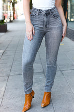 Load image into Gallery viewer, Judy Blue Grey Mid Rise Tummy Control Skinny Jeans
