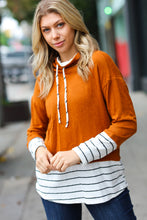 Load image into Gallery viewer, Everyday Rust Stripe Hacci Knit Turtleneck Top
