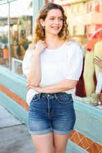 Load image into Gallery viewer, Stand Out White Crinkle Textured Woven Puff Sleeve Top
