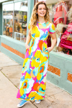 Load image into Gallery viewer, Under Clear Days Yellow/Mint Floral Fit &amp; Flare Maxi Dress
