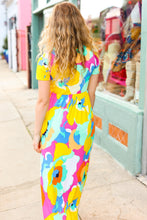 Load image into Gallery viewer, Under Clear Days Yellow/Mint Floral Fit &amp; Flare Maxi Dress
