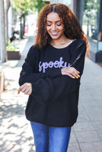 Load image into Gallery viewer, Get Your Spooky On Black Embroidered Chunky Sweater
