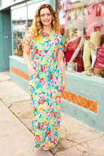 Load image into Gallery viewer, Diva Dreams Lime Floral Print Fit &amp; Flare Maxi Dress
