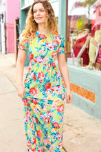 Load image into Gallery viewer, Diva Dreams Lime Floral Print Fit &amp; Flare Maxi Dress
