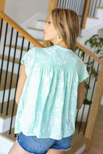 Load image into Gallery viewer, Lovely In Aqua Embroidered Flutter Sleeve Woven Top
