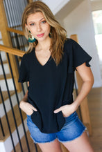 Load image into Gallery viewer, Keep Your Cool Black Flutter Sleeve V Neck Top
