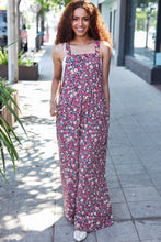 Load image into Gallery viewer, Stand Out Navy Floral Print Baggy Overall Jumpsuit
