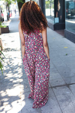 Load image into Gallery viewer, Stand Out Navy Floral Print Baggy Overall Jumpsuit
