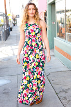 Load image into Gallery viewer, Easy Living Navy Floral Sleeveless Maxi Dress
