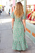 Load image into Gallery viewer, Perfectly You Green Ditzy Floral Fit &amp; Flare Maxi Dress
