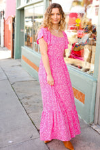 Load image into Gallery viewer, Perfectly You Fuchsia Ditzy Floral Fit &amp; Flare Maxi Dress
