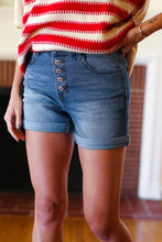 Load image into Gallery viewer, Stars &amp; Stripes Pocket Button Down Cuffed Hem Shorts
