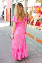 Load image into Gallery viewer, Perfectly You Fuchsia Ditzy Floral Fit &amp; Flare Maxi Dress
