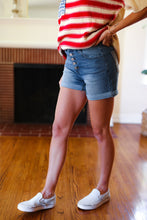 Load image into Gallery viewer, Stars &amp; Stripes Pocket Button Down Cuffed Hem Shorts
