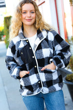 Load image into Gallery viewer, It&#39;s Your Best Black &amp; Ivory Plaid Sherpa Button Down Jacket
