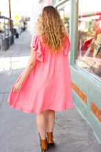 Load image into Gallery viewer, Out For The Day Peach Crinkle Woven Ruffle Sleeve Dress
