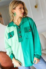 Load image into Gallery viewer, On The Way Up Mint Color Block Button Down Pullover
