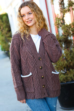 Load image into Gallery viewer, You&#39;ve Got It Brown Button Down Boyfriend Cardigan
