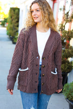 Load image into Gallery viewer, You&#39;ve Got It Brown Button Down Boyfriend Cardigan
