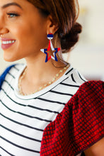 Load image into Gallery viewer, Americana Holiday Star Dangle Earrings
