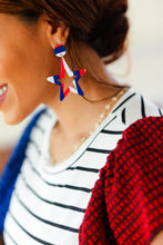 Load image into Gallery viewer, Americana Holiday Star Dangle Earrings
