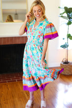 Load image into Gallery viewer, Beautiful You Mint Floral Border Print Smocked Waist Maxi Dress
