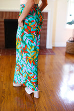 Load image into Gallery viewer, Summer Vibes Green &amp; Orange Abstract Print Smocked Palazzo Pants
