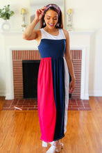 Load image into Gallery viewer, Patriotic Color Block Fit &amp; Flare Maxi Dress
