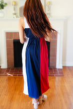 Load image into Gallery viewer, Patriotic Color Block Fit &amp; Flare Maxi Dress
