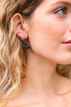 Load image into Gallery viewer, Black Bat Dangle Earrings
