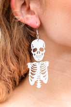 Load image into Gallery viewer, White Skeleton Acrylic Drop Earrings
