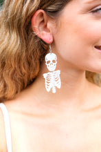 Load image into Gallery viewer, White Skeleton Acrylic Drop Earrings
