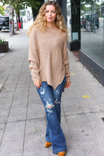 Load image into Gallery viewer, Autumn Vibes Taupe Asymmetrical Knit Sweater
