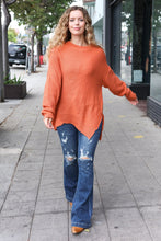 Load image into Gallery viewer, Autumn Vibes Pumpkin Asymmetrical Knit Sweater
