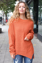 Load image into Gallery viewer, Autumn Vibes Pumpkin Asymmetrical Knit Sweater
