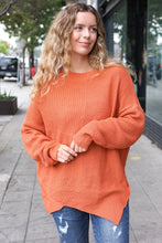 Load image into Gallery viewer, Autumn Vibes Pumpkin Asymmetrical Knit Sweater
