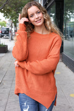 Load image into Gallery viewer, Autumn Vibes Pumpkin Asymmetrical Knit Sweater
