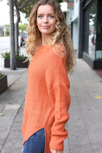 Load image into Gallery viewer, Autumn Vibes Pumpkin Asymmetrical Knit Sweater
