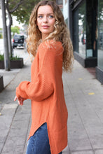 Load image into Gallery viewer, Autumn Vibes Pumpkin Asymmetrical Knit Sweater
