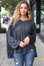 Load image into Gallery viewer, Casual Chic Charcoal V Neck Yoke Modal Knit Top
