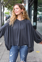 Load image into Gallery viewer, Casual Chic Charcoal V Neck Yoke Modal Knit Top
