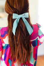 Load image into Gallery viewer, Baby Blue Velvet Barrette Clip Bow
