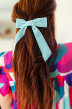 Load image into Gallery viewer, Baby Blue Velvet Barrette Clip Bow
