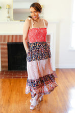 Load image into Gallery viewer, Vacay Vibes Orange Floral Smocked Tube Top Tiered Maxi Dress
