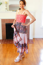 Load image into Gallery viewer, Vacay Vibes Orange Floral Smocked Tube Top Tiered Maxi Dress
