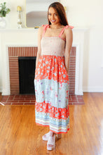 Load image into Gallery viewer, Vacay Vibes Taupe Floral Smocked Tube Top Tiered Maxi Dress
